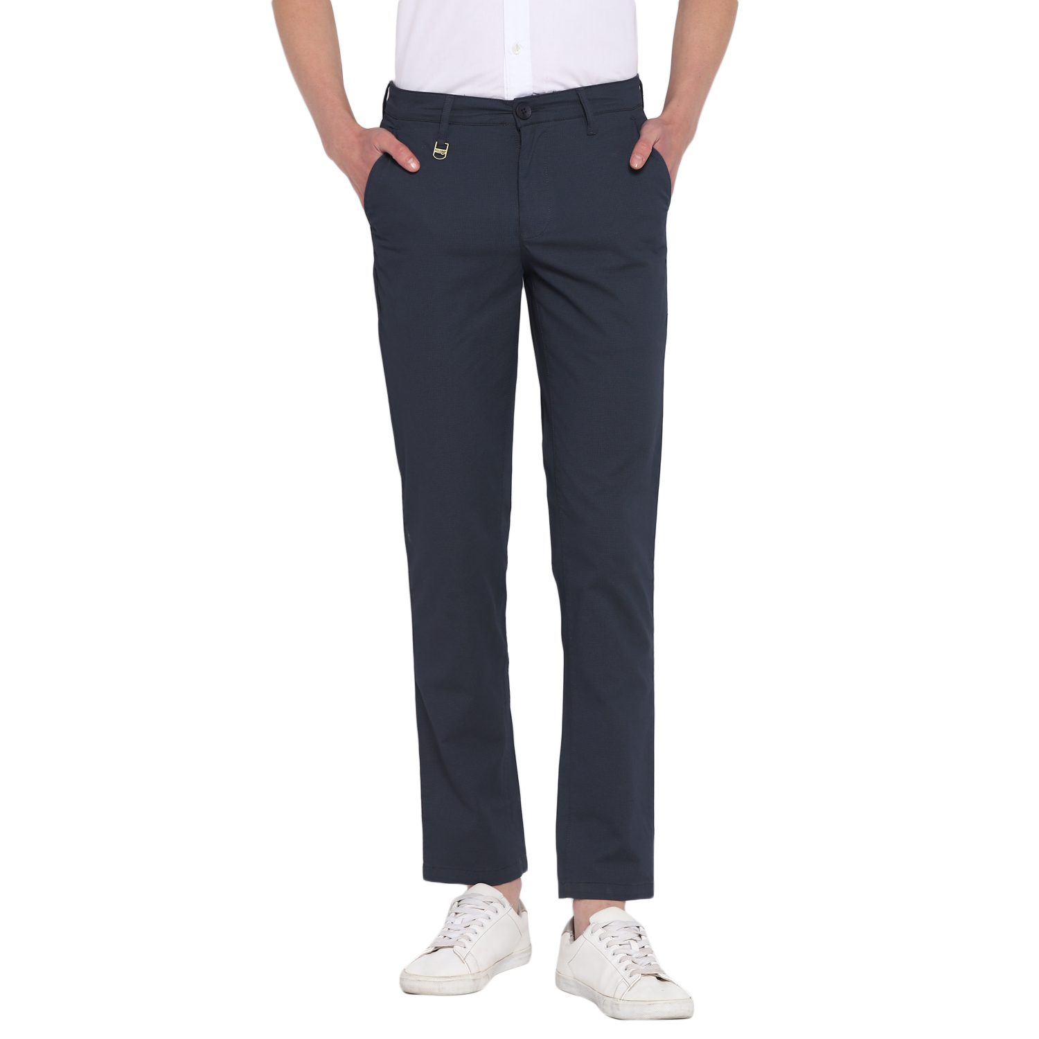 Buy online Navy Blue Solid Flat Front Trousers Formal Trouser from Bottom  Wear for Men by Tahvo for ₹1499 at 44% off | 2024 Limeroad.com