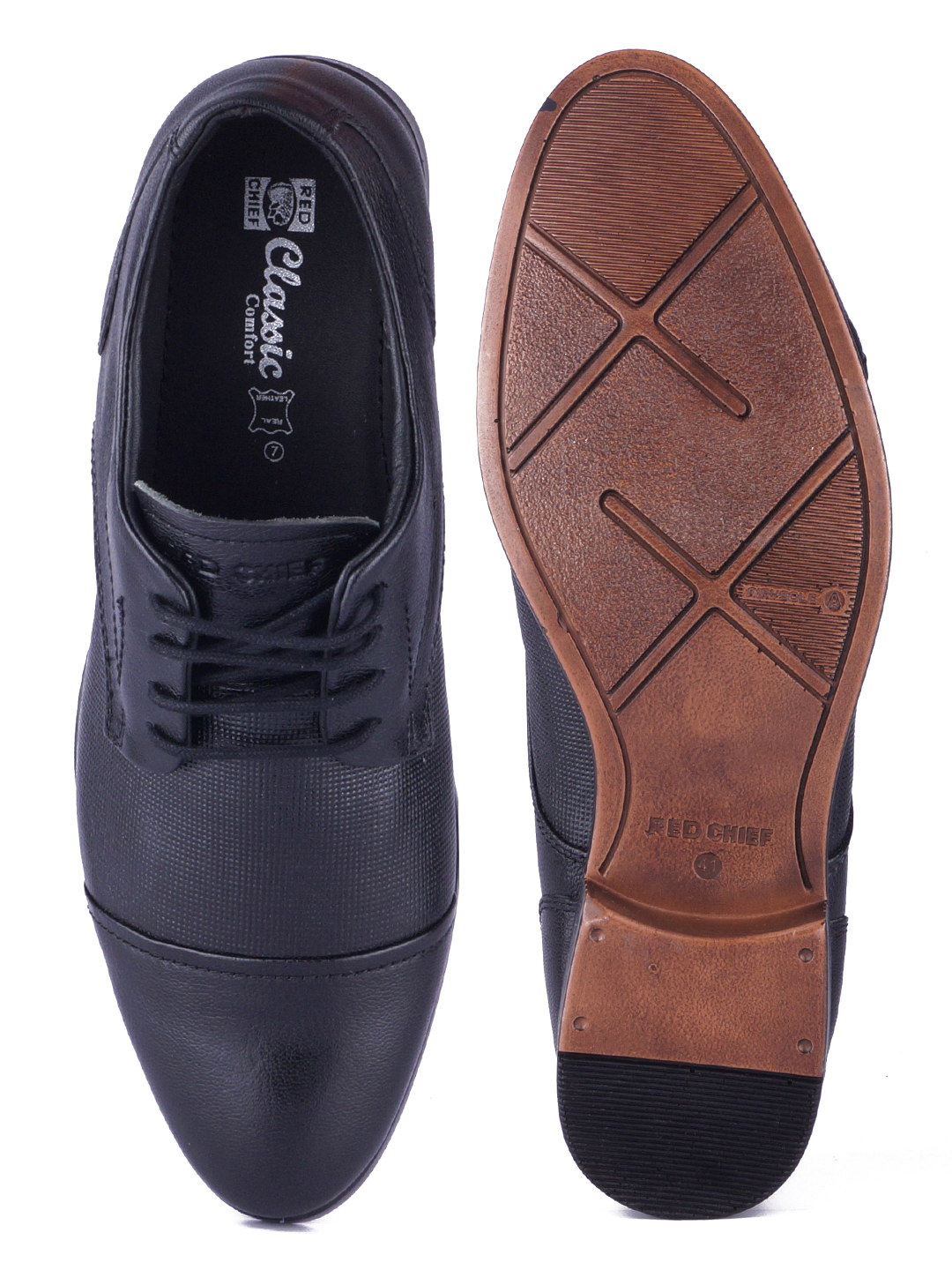 Redchief Black Formal Shoes For Men