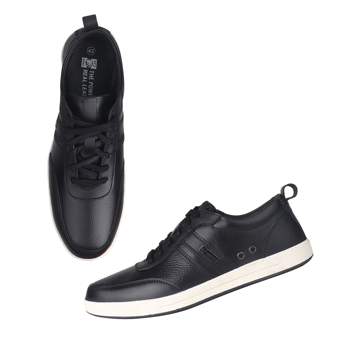 Redchief Black Top Lace-Up Casual Shoes For Men