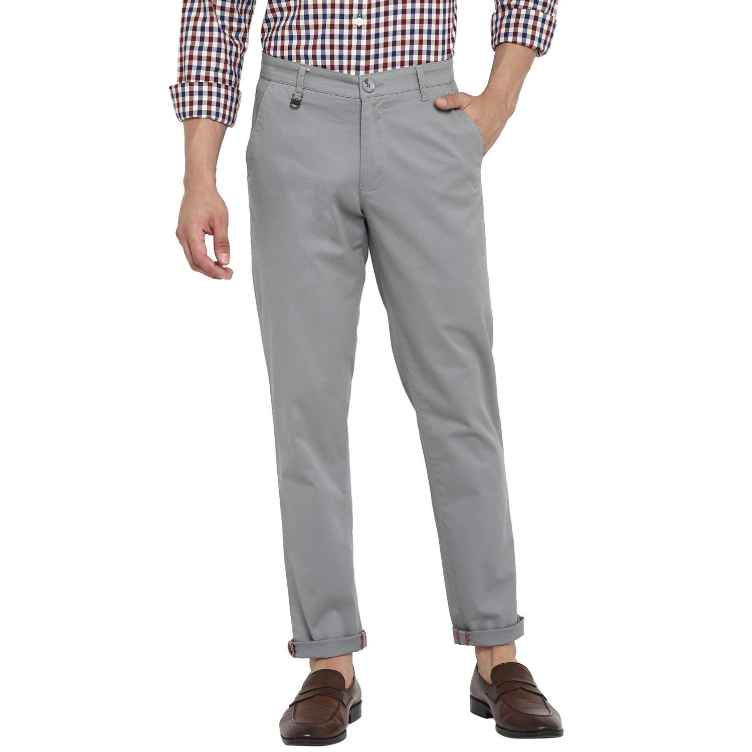 Buy Arrow Sport Grey Cotton Slim Fit Printed Trousers for Mens Online @  Tata CLiQ